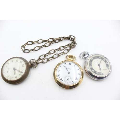 1199 - Three hand-wind pocket watches to include Smiths, Ingersoll etc.