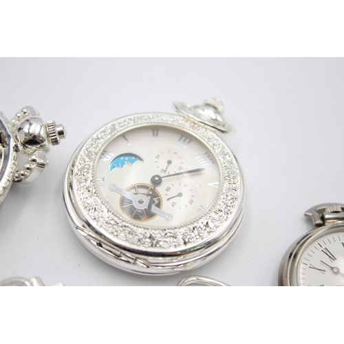 1200 - Five hand-wind pocket watches to include skeleton dial etc.