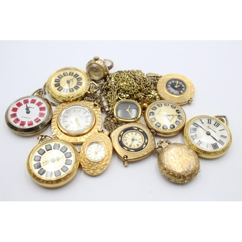 1201 - Twelve fob and pendant watches to include Ingersoll, Smiths etc.