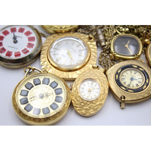 1201 - Twelve fob and pendant watches to include Ingersoll, Smiths etc.