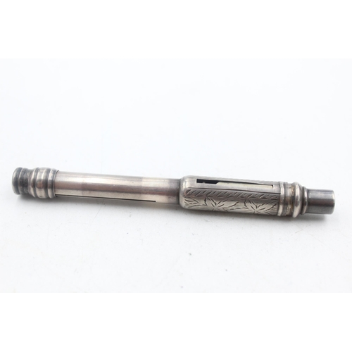 1211 - A stamped .925 silver pencil and dip pen with sharpener - approx. gross weight 15 grams and 11cm lon... 