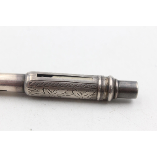 1211 - A stamped .925 silver pencil and dip pen with sharpener - approx. gross weight 15 grams and 11cm lon... 