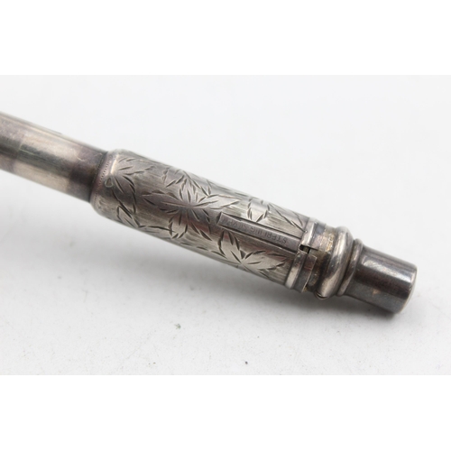 1211 - A stamped .925 silver pencil and dip pen with sharpener - approx. gross weight 15 grams and 11cm lon... 