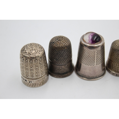 1216 - Seven hallmarked sterling silver thimbles to include Charles Horner etc. - approx. gross weight 47 g... 