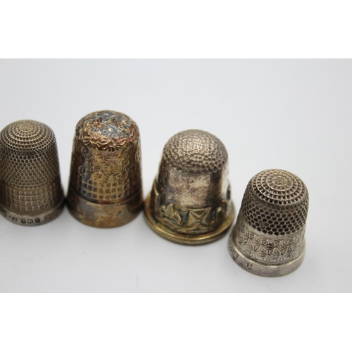 1216 - Seven hallmarked sterling silver thimbles to include Charles Horner etc. - approx. gross weight 47 g... 