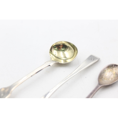 1223 - Seven hallmarked sterling silver condiment spoons to include Georgian example etc. - approx. gross w... 