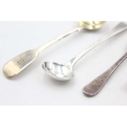 1223 - Seven hallmarked sterling silver condiment spoons to include Georgian example etc. - approx. gross w... 