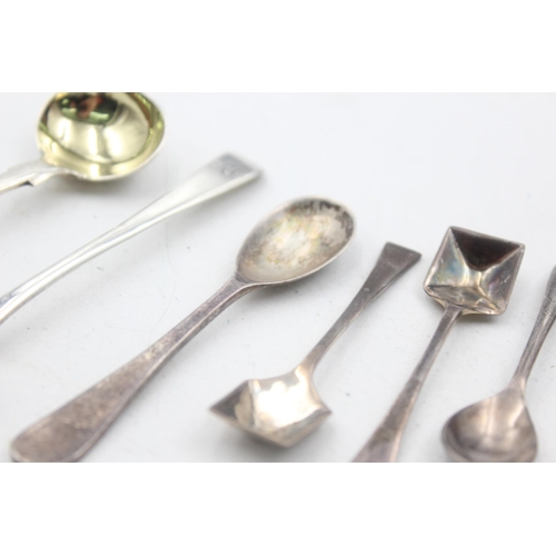 1223 - Seven hallmarked sterling silver condiment spoons to include Georgian example etc. - approx. gross w... 