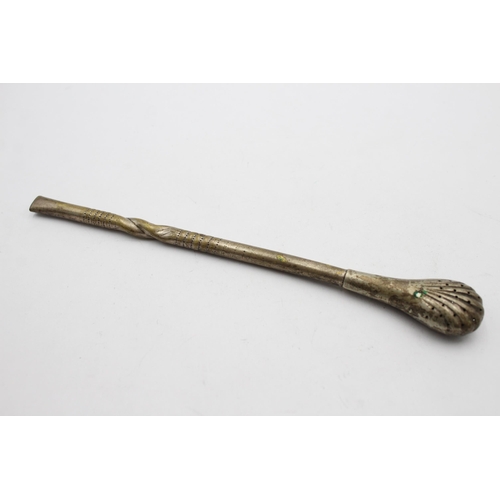 1236 - A late 19th/early 20th century .800 silver opium pipe - approx. gross weight 16 grams and 17.5cm lon... 