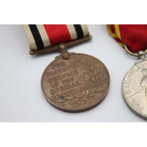 1273 - Two Long Service medals, one Elizabeth II For Exemplary Fire Service presented to Fireman Edward F. ... 