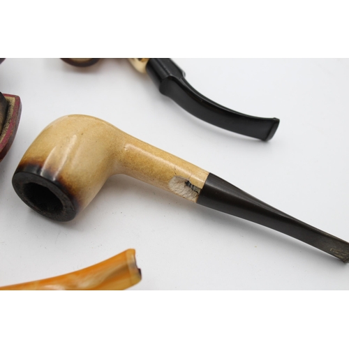 1288 - Four carved meerschaum Estate smoking pipes