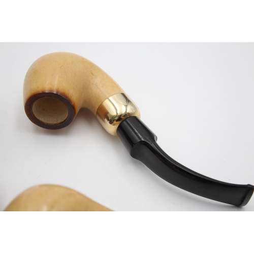 1288 - Four carved meerschaum Estate smoking pipes