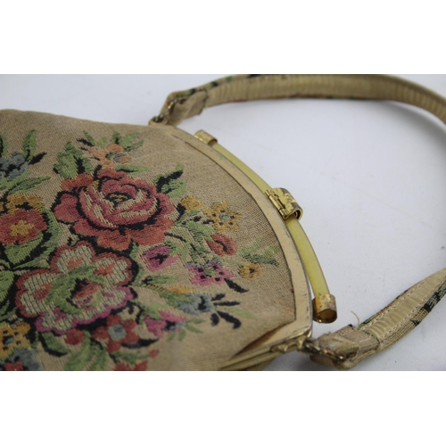 348 - Six vintage handbags and purses to include silver plate, embroidered etc.