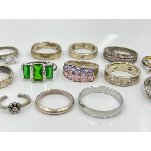 1109 - A collection of stamped .925 silver rings