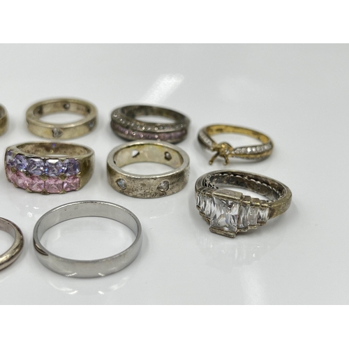 1109 - A collection of stamped .925 silver rings