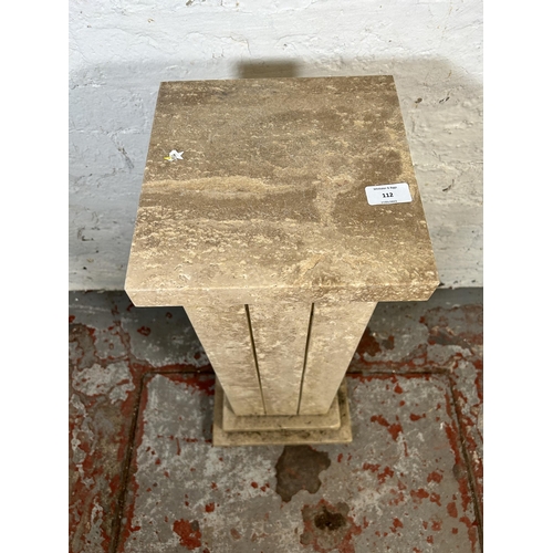 112 - A late 20th century tessellated stone jardinière stand - approx. 68cm high x 25cm square