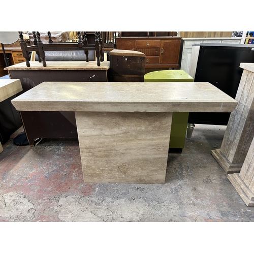 115 - A late 20th century tessellated stone console table - approx. 73cm high x 136cm wide x 45cm deep