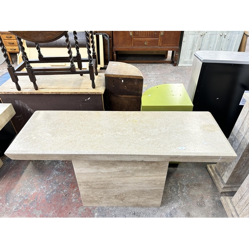 115 - A late 20th century tessellated stone console table - approx. 73cm high x 136cm wide x 45cm deep