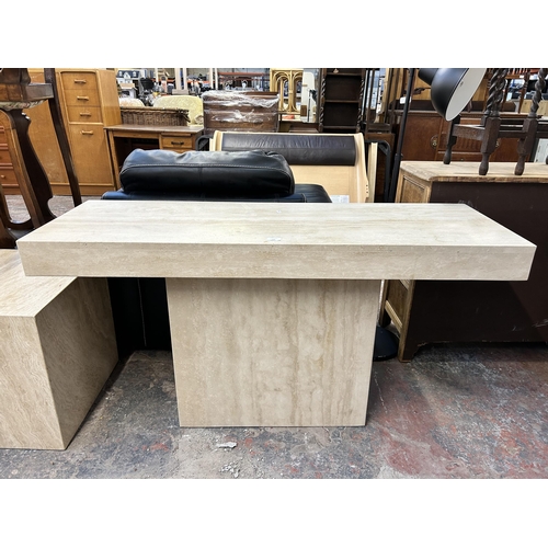 116 - A late 20th century tessellated stone console table - approx. 73cm high x 135cm wide x 45cm deep