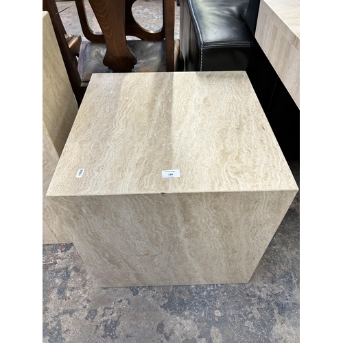 120 - A late 20th century tessellated stone side table - approx. 50cm high x 50cm wide x 50cm deep