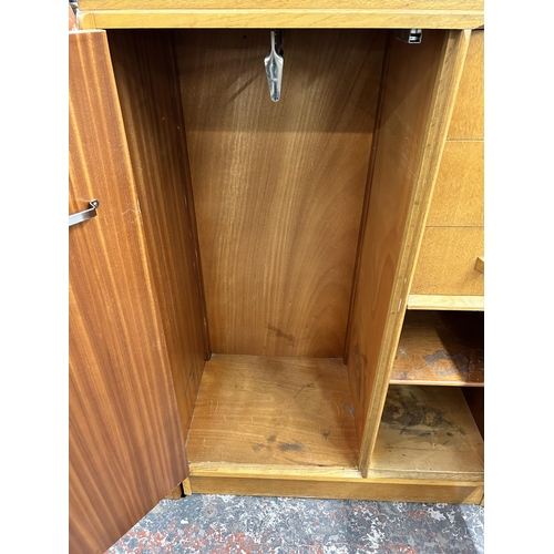 145 - A 1950s G Plan Brandon oak gentleman's wardrobe - approx. 122cm high x 88cm wide x 46cm deep