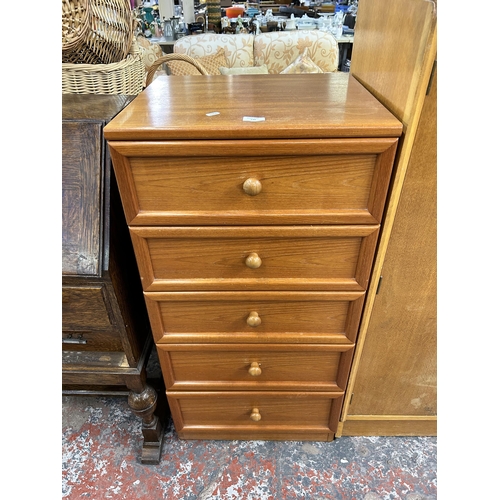 146 - A G Plan teak chest of five drawers - approx. 104cm high x 50cm wide x 46cm deep