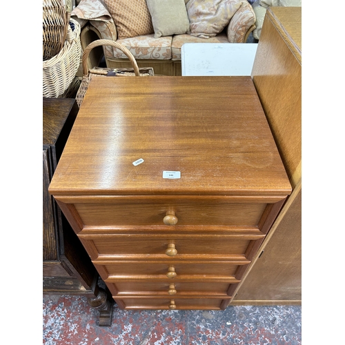 146 - A G Plan teak chest of five drawers - approx. 104cm high x 50cm wide x 46cm deep