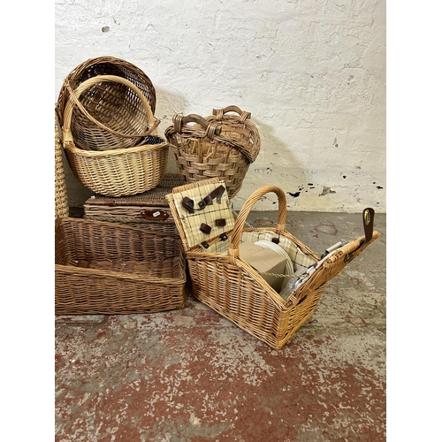 149 - Seven various wicker baskets