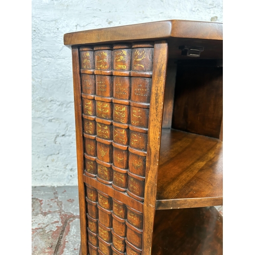 22 - A mahogany octagonal bookcase design single door cabinet - approx. 64cm high x 49cm wide x 49cm deep