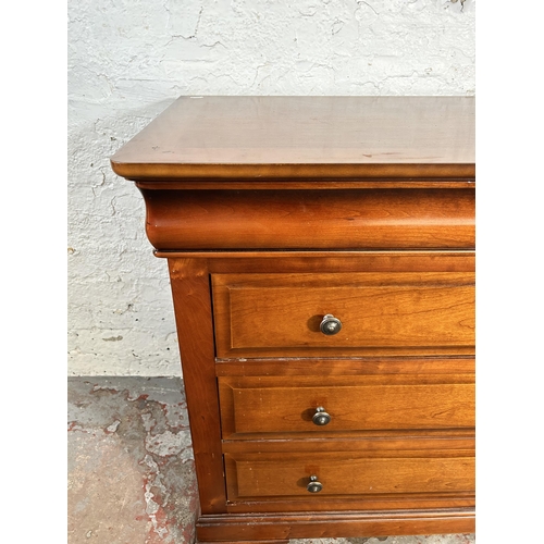 25 - An Exigence cherry wood chest of three drawers - approx. 82cm high x 114cm wide x 50cm deep