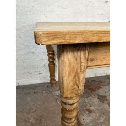 30 - A Victorian style pine rectangular farmhouse dining table - approx. 77cm high x 89cm wide x 179cm lo... 