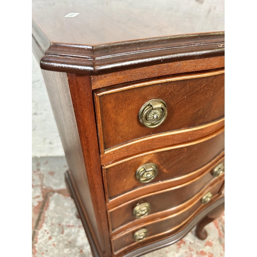 42 - A Regency style mahogany chest of four drawers with cabriole supports - approx. 76cm high x 41cm wid... 