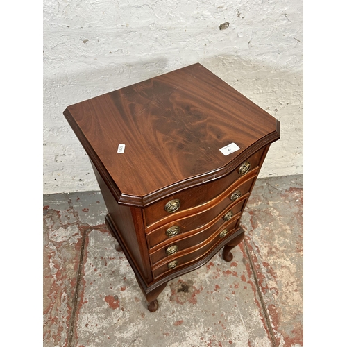 42 - A Regency style mahogany chest of four drawers with cabriole supports - approx. 76cm high x 41cm wid... 