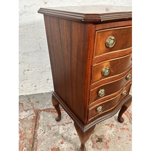 42 - A Regency style mahogany chest of four drawers with cabriole supports - approx. 76cm high x 41cm wid... 