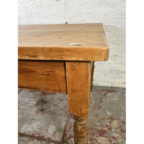 70 - A Victorian style pine farmhouse dining table - approx. 78cm high x 101cm long x 95cm wide