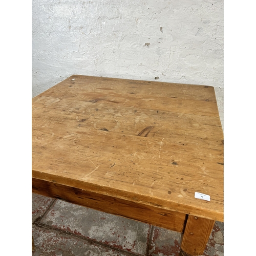 70 - A Victorian style pine farmhouse dining table - approx. 78cm high x 101cm long x 95cm wide