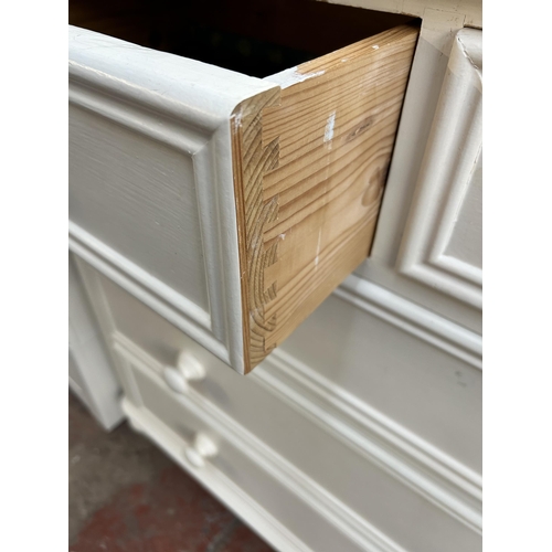 79 - A Victorian style white painted pine chest of two short over three long drawers - approx. 100cm high... 