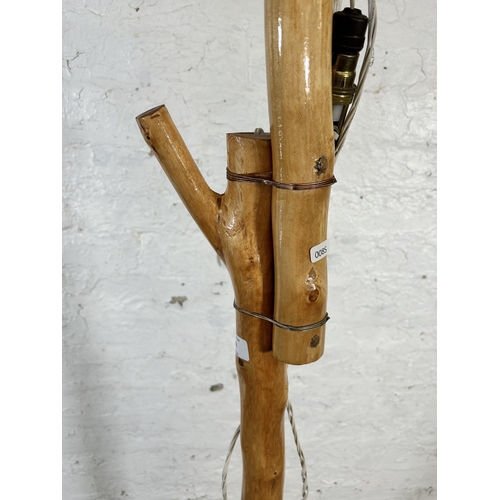 83 - A hand made tree branch standard lamp  - approx. 215cm high