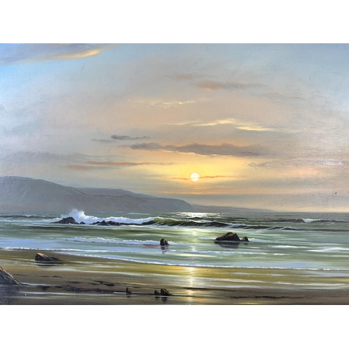 165 - A 1980s gilt framed Peter Cosslett oil painting titled 'Evening Light' - approx. 43cm high x 53cm wi... 