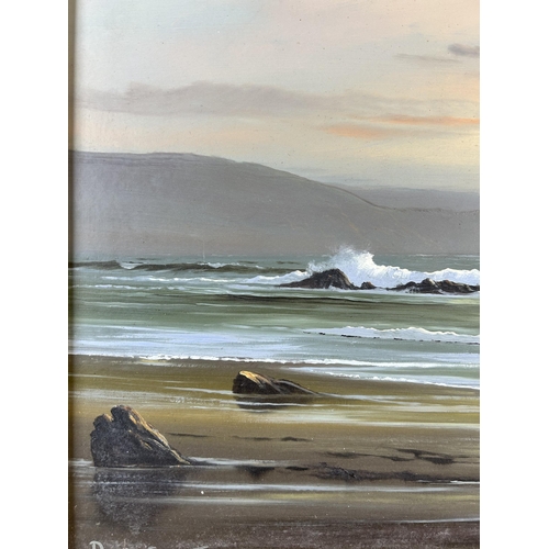 165 - A 1980s gilt framed Peter Cosslett oil painting titled 'Evening Light' - approx. 43cm high x 53cm wi... 