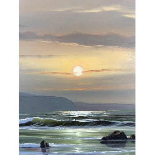 165 - A 1980s gilt framed Peter Cosslett oil painting titled 'Evening Light' - approx. 43cm high x 53cm wi... 