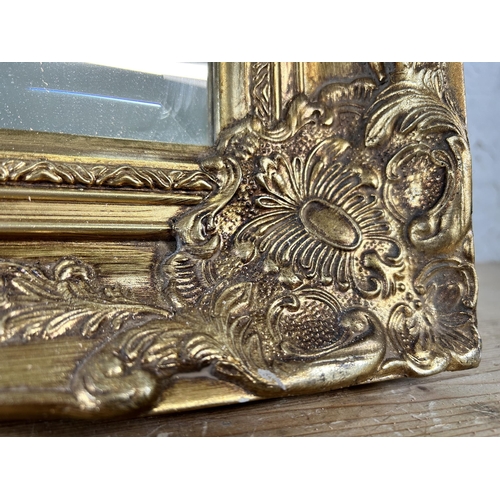 166 - A 19th century style gilt framed bevelled edge wall mirror - approx. 75cm high x 108cm wide