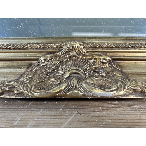 166 - A 19th century style gilt framed bevelled edge wall mirror - approx. 75cm high x 108cm wide