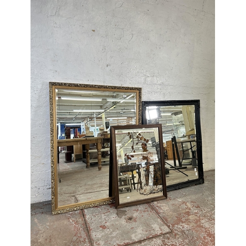 172 - Three wall mirrors - largest approx. 130cm high x 100cm wide