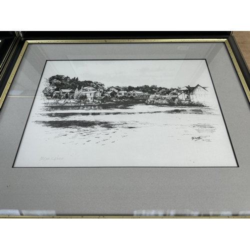 179 - Four framed G. E. Lee pencil signed limited edition of 200 prints - approx. 37cm high x 44cm wide