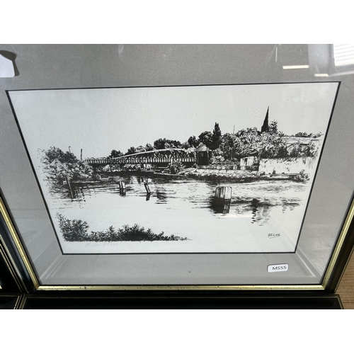 179 - Four framed G. E. Lee pencil signed limited edition of 200 prints - approx. 37cm high x 44cm wide