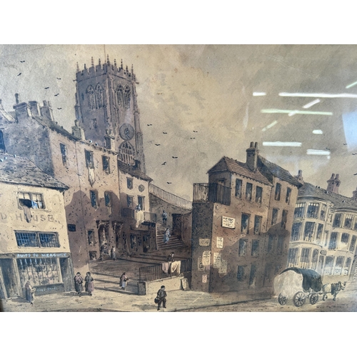 180 - A late 19th/early 20th century watercolour of a village scene by A. McArthur - approx. 45cm high x 5... 