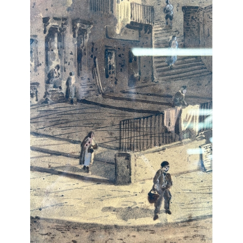 180 - A late 19th/early 20th century watercolour of a village scene by A. McArthur - approx. 45cm high x 5... 