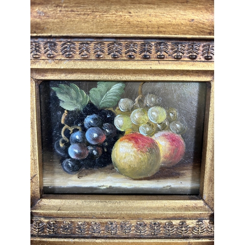 187 - Two 20th century gilt framed still life oil paintings - largest approx. 19cm high x 22cm wide