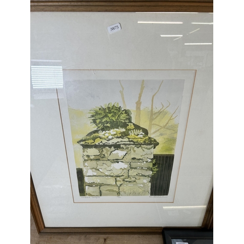 189 - Three 20th century framed prints, two being pencil signed limited editions - largest approx. 67cm hi... 